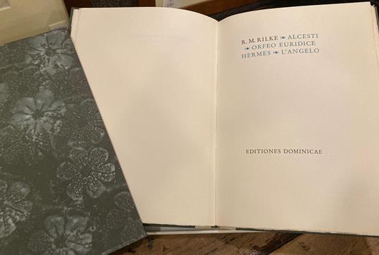 Alcesti - Orfeo Euridice Hermes - L' Angelo - Rainer Maria Rilke - copertina