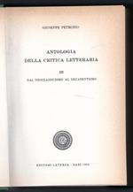 Antologia della critica letteraria III. Dal Neoclassicismo al Decadentismo