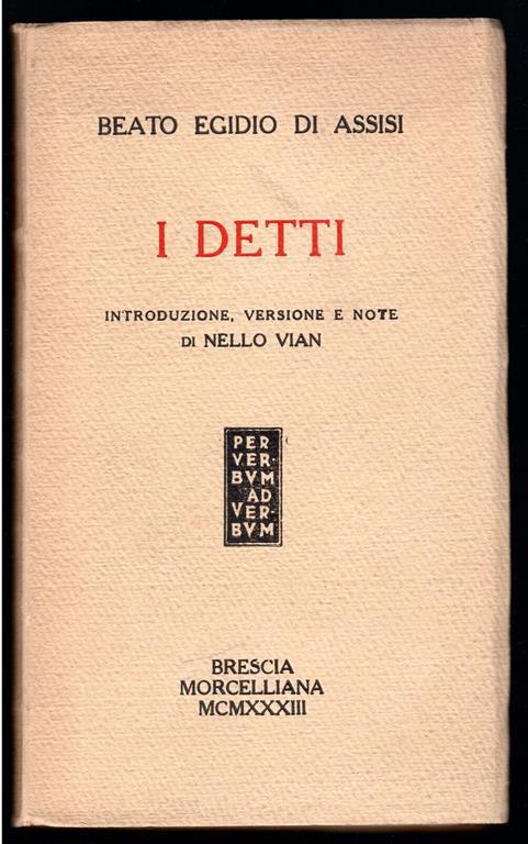 I detti - Egidio D'Assisi - copertina