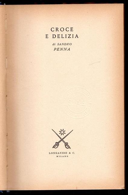 Croce e delizia - Sandro Penna - copertina