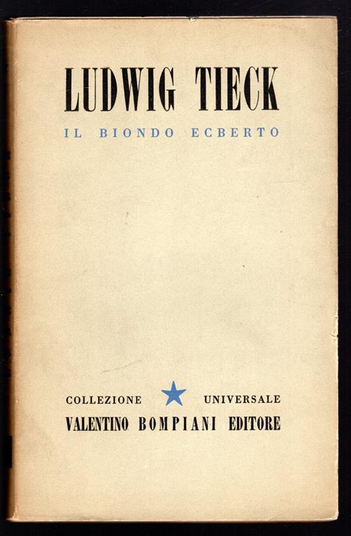 Il biondo Ecberto - Ludwig Tieck - copertina
