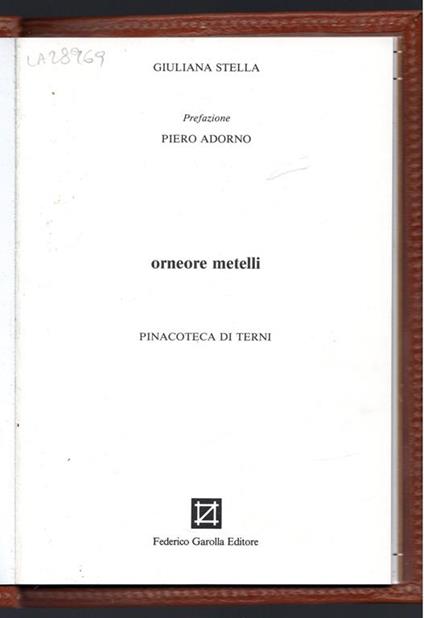 Orneore metelli - Giuliana Stella - copertina