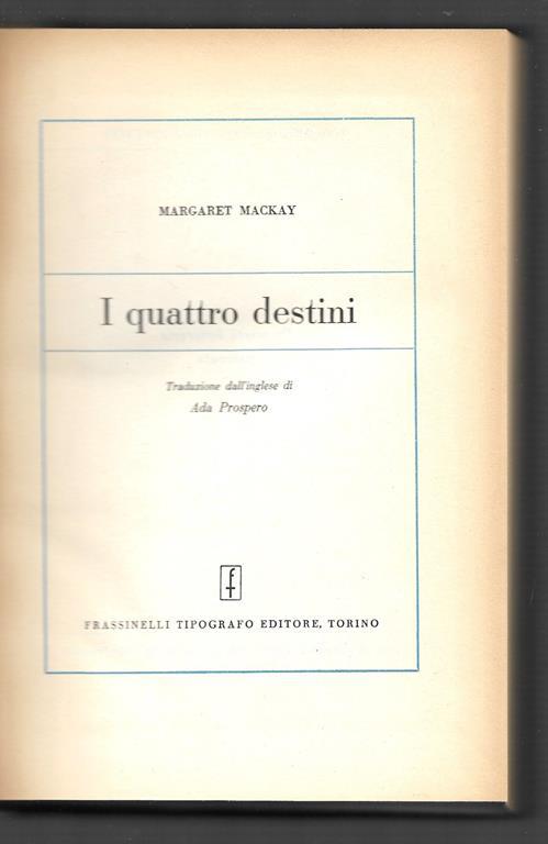 I quattro destini - copertina