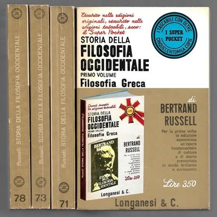 Storia della filosofia Occidentale - 4 Voll - Roussel Bernard - copertina