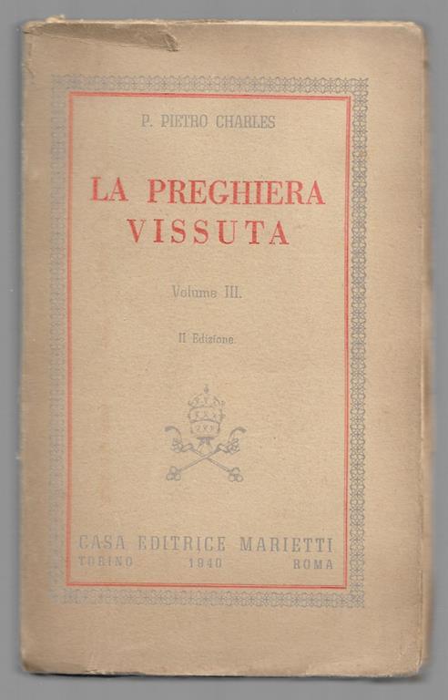 La preghiera vissuta Volume III - copertina