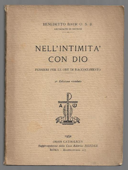 Nell'intimità con Dio - Pensieri per le ore di raccoglimento - copertina