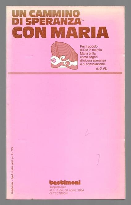 Un cammino di speranza con Maria - copertina