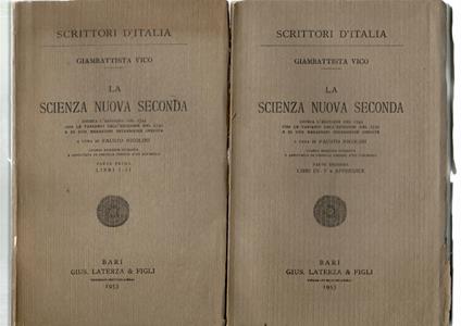 La Scienza Nuova Seconda. Giusta l'edizione del 1744 con le varianti dell'edizione del 1730 e di due redazioni intermedie inedite (2 volumi) - Giambattista Vico - copertina
