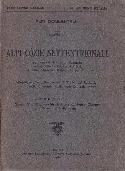 Alpi Cozie Settentrionali - copertina