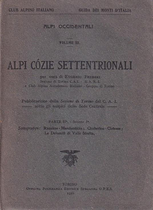 Alpi Cozie Settentrionali - copertina