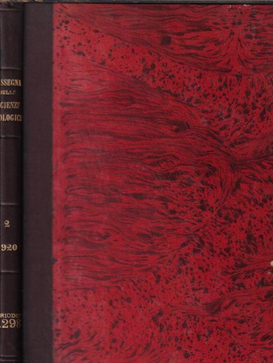 Rassegna delle scienze biologiche anno II 1920 - copertina