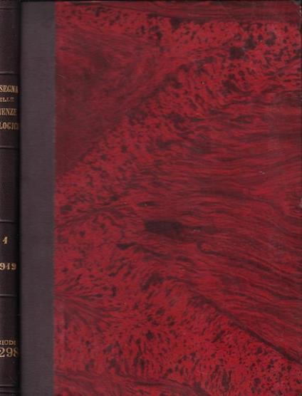 Rassegna delle scienze biologiche anno I 1919 - copertina