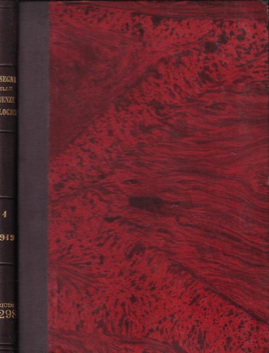 Rassegna delle scienze biologiche anno I 1919 - copertina