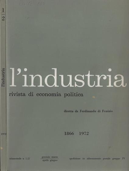L' industria anno 1972 N. 1/2 - copertina