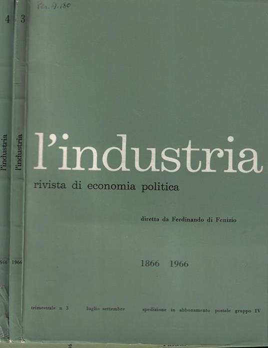 L' industria anno 1966 N. 3, 4 - copertina