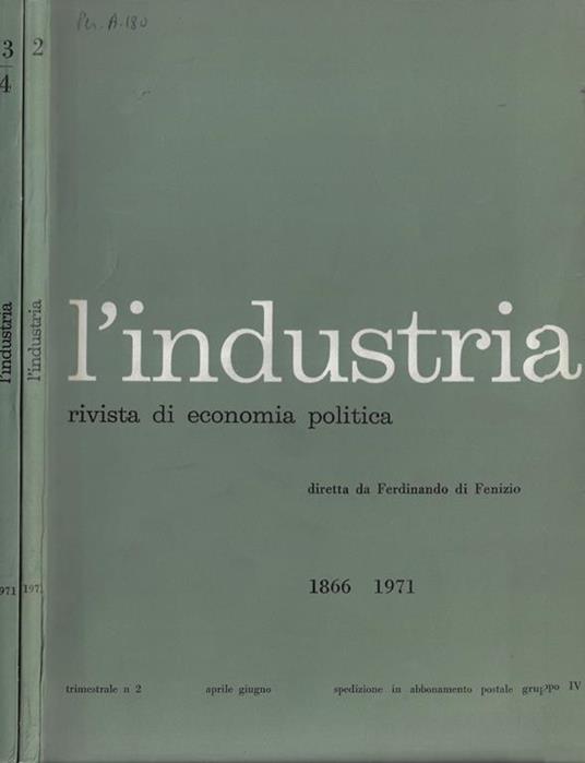 L' industria anno 1971 N. 2, 3/4 - copertina