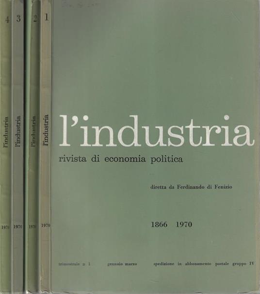 L' industria anno 1970 N. 1, 2, 3, 4 - copertina