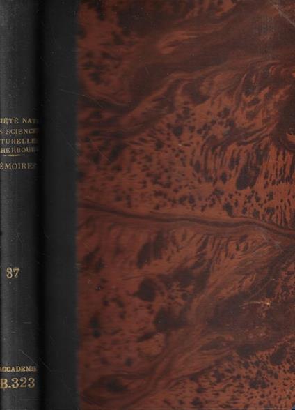 Memoires de la Société Nationale des sciences naturelles et mathématiques de Cherbourg Tome XXXVII 1908-1910 - copertina