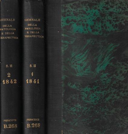 Giornale per servire ai progressi della patologia e della terapeutica serie II Tomi I-II 1842 - copertina
