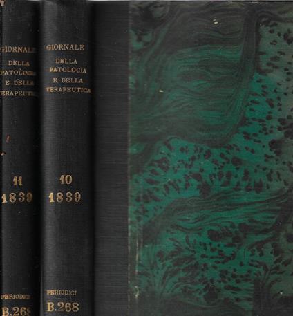Giornale per servire ai progressi della patologia e della terapeutica Tomi X, XI 1839 - copertina
