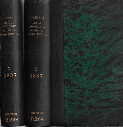 Giornale per servire ai progressi della patologia e della materia medica Tomi VI, VII 1837 - copertina