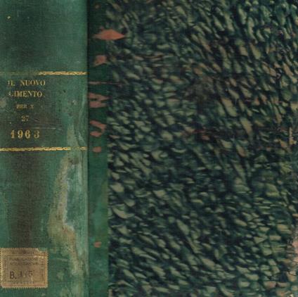 Il nuovo cimento. Organo della società italiana di fisica. Vol.XXVII, serie decima, gennaio-marzo 1963 - copertina