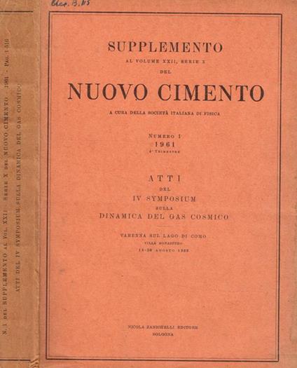 Supplemento al volume XXII, serie X del nuovo cimento. N.1, 1961, 4 trimestre - copertina