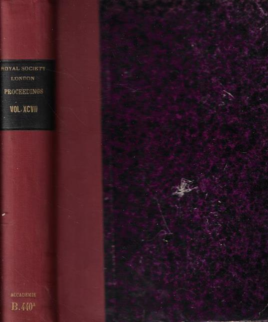 Proceedings of the Royal Society Serie B Vol. 97 Anno 1924 - copertina