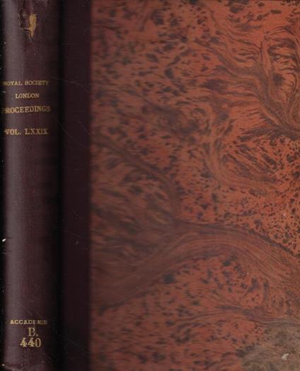 Proceedings of the Royal Society Serie A Vol. 79 Anno 1907 - copertina