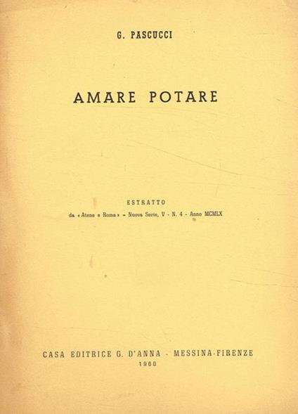 Amare potare - copertina