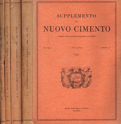 Supplemento al nuovo cimento a cura della societa di fisica. Vol.I, serie I, 1963 - copertina