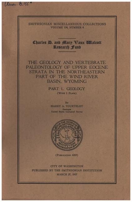 The geology and vertebrate paleontology of upper eocene strata in the northeastern part of the wind river basin, Wyoming - copertina