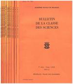 Bulletin de la classe des Sciences - tome LXIX 1983