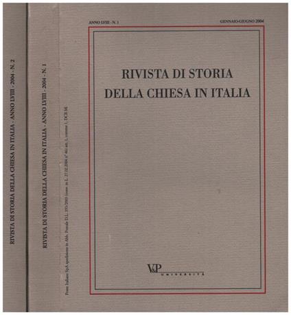 Rivista di Storia della Chiesa in Italia - Anno LVIII n. 1 e 2 - copertina