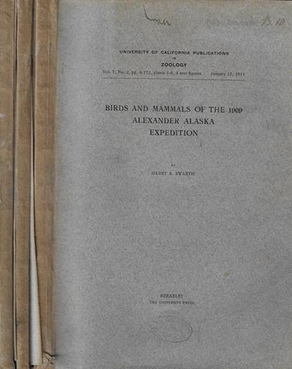 University of California Publications in Zoology Vol. VII 1911 n. 2-3-4-5-6-7-8-9-10 - copertina