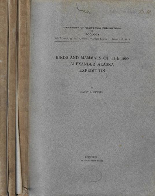 University of California Publications in Zoology Vol. VII 1911 n. 2-3-4-5-6-7-8-9-10 - copertina