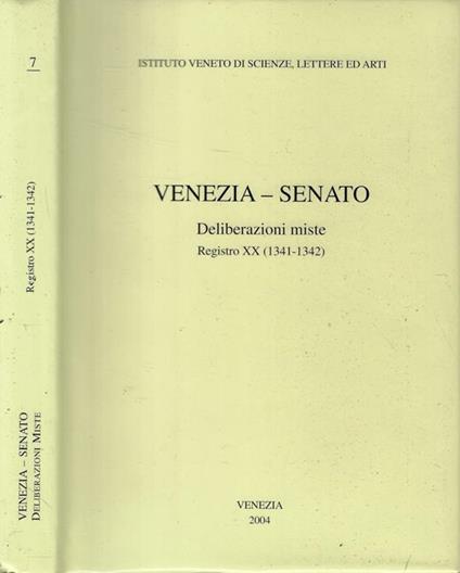 Venezia-Senato Deliberazioni miste Registro XX (1341-1342) - copertina