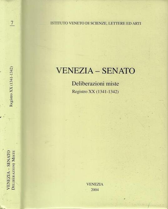 Venezia-Senato Deliberazioni miste Registro XX (1341-1342) - copertina