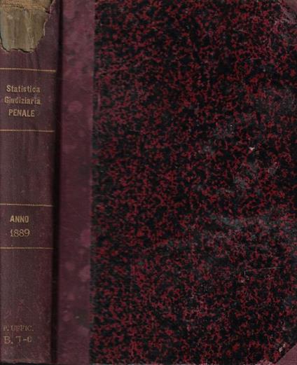 Statistica Giudiziaria Penale per l'anno 1889 - copertina