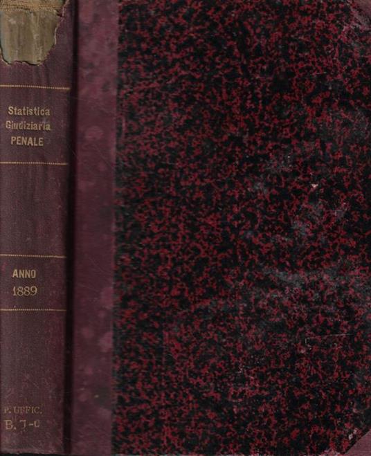 Statistica Giudiziaria Penale per l'anno 1889 - copertina