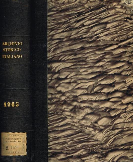 Archivio storico italiano fondato da G.P. Vieusseux. Anno 1965 - copertina