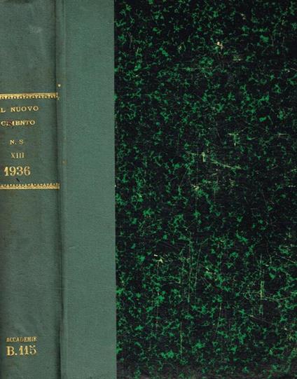 Il nuovo cimento organo della societa italiana di fisica. Nuova serie, anno XIII, 1936 - copertina