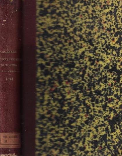 Giornale della R. Accademia di medicina di Torino anno LVII 1894 - copertina