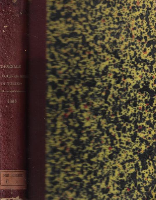 Giornale della R. Accademia di medicina di Torino anno LVII 1894 - copertina