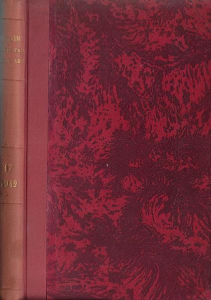 Archivum Latinitatis Medii Aevi Anno 1942 Tomo XVII - copertina