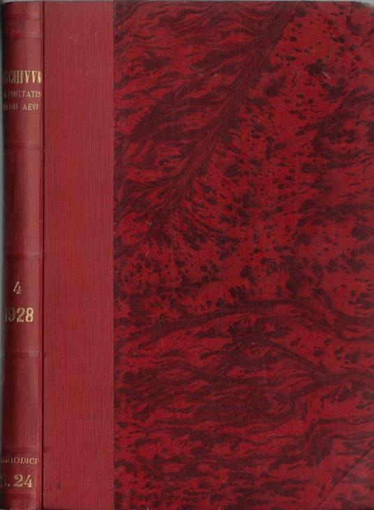 Archivum Latinitatis Medii Aevi Anno 1928 Tomo IV - copertina