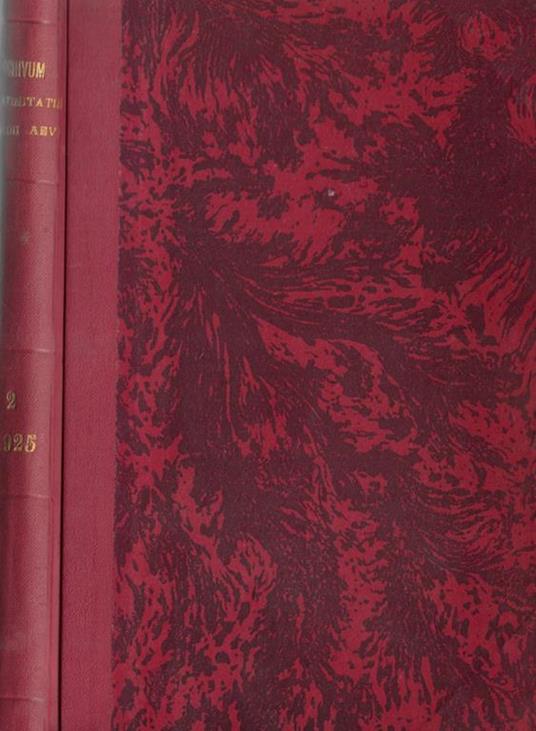 Archivum Latinitatis Medii Aevi Anno 1925 Tomo II - copertina
