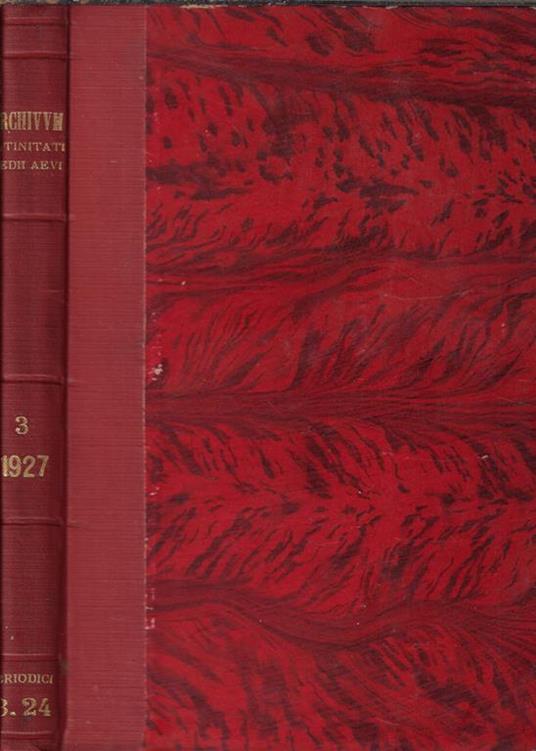 Archivum Latinitatis Medii Aevi Anno 1927 Tomo III - copertina