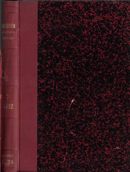 Archivum Latinitatis Medii Aevi Anno 1932 Tomo VII - copertina