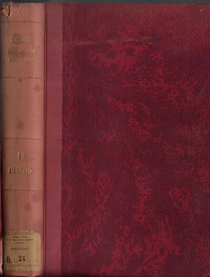 Archivum Latinitatis Medii Aevi Anno 1945, 1946 Tomo XIX - copertina